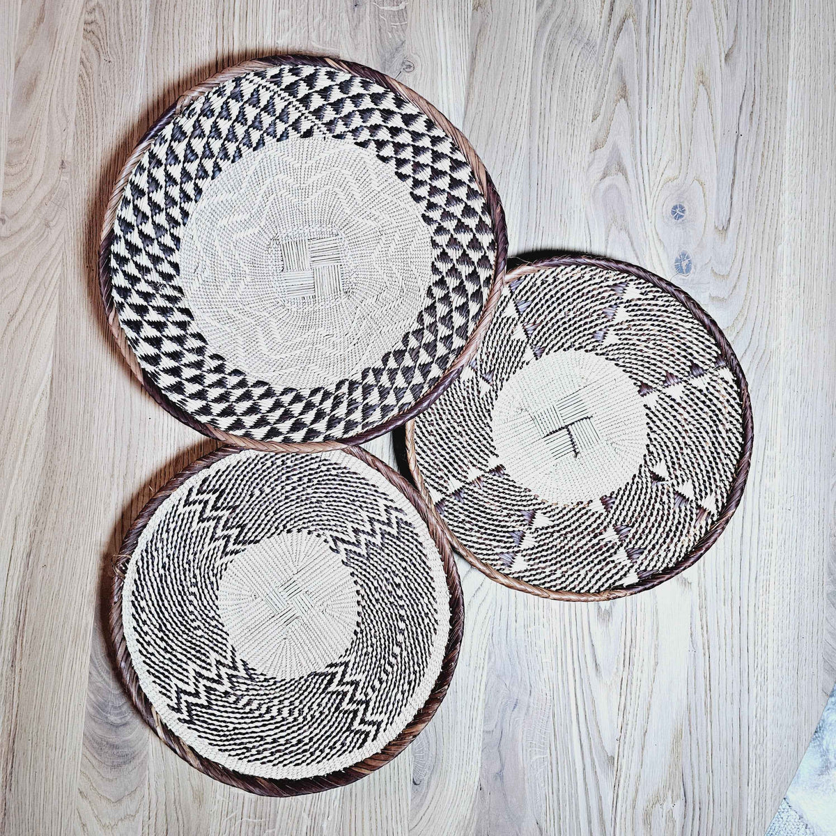 Binga handwoven wall baskets from Zimbabwe, set of 3