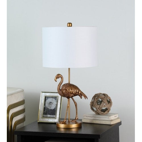 Matte gold flamingo table lamp, view 3