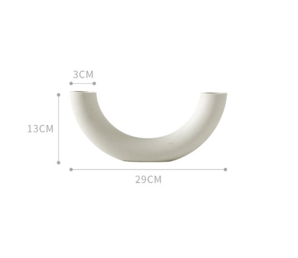Minimalist white ceramic vase, view 5
