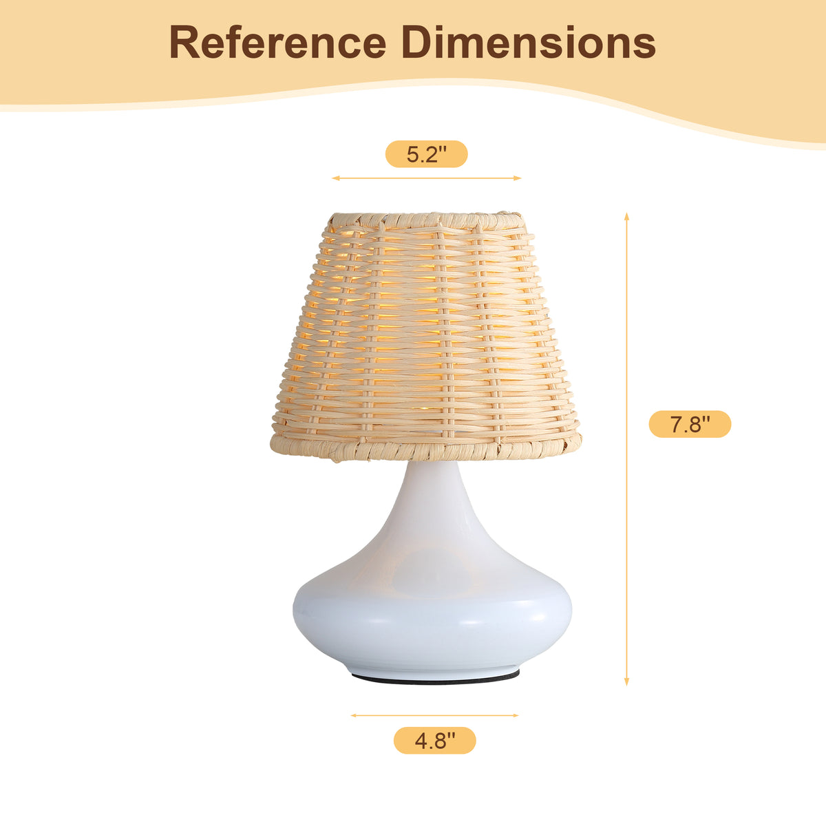 Woven bamboo table lamp, view 2
