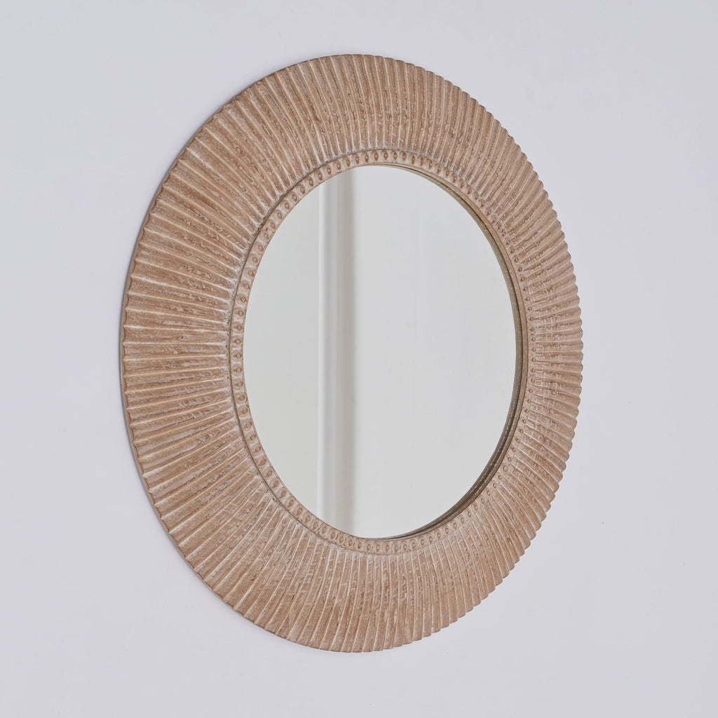 Handcarved Wall Mirror, 36 in