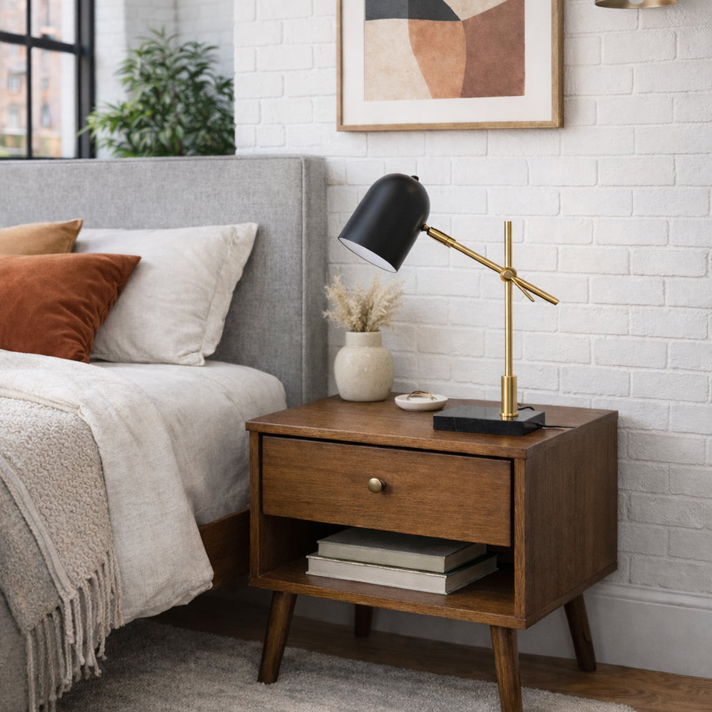 Marble & Ceramic Nightstand Lamp detail
