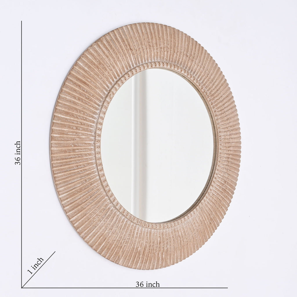 Handcarved Wall Mirror, 36 in
