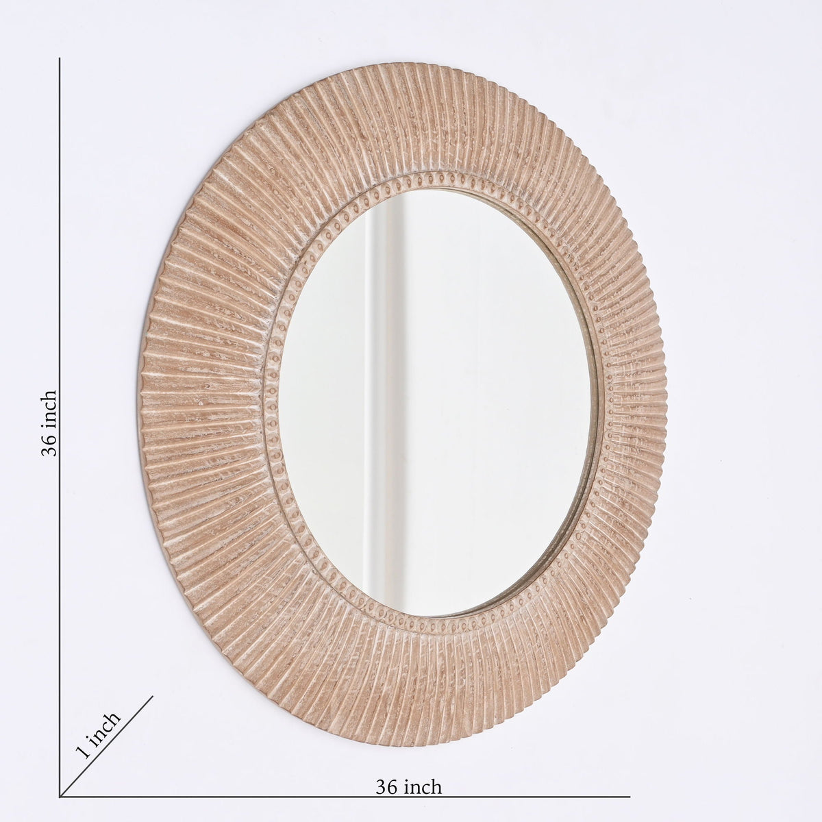 Handcarved Wall Mirror, 36 in