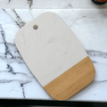Martha acacia and marble serving board