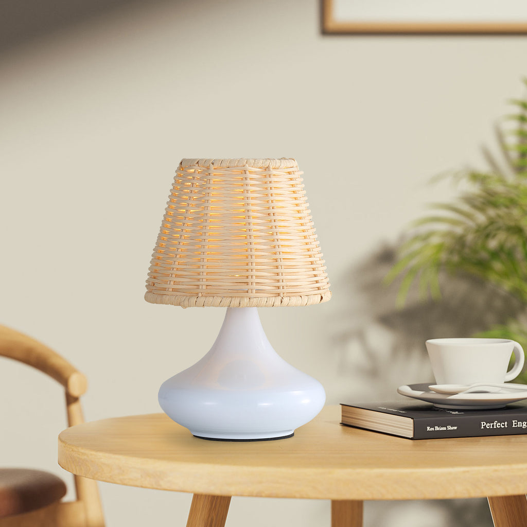 Woven bamboo table lamp, view 5