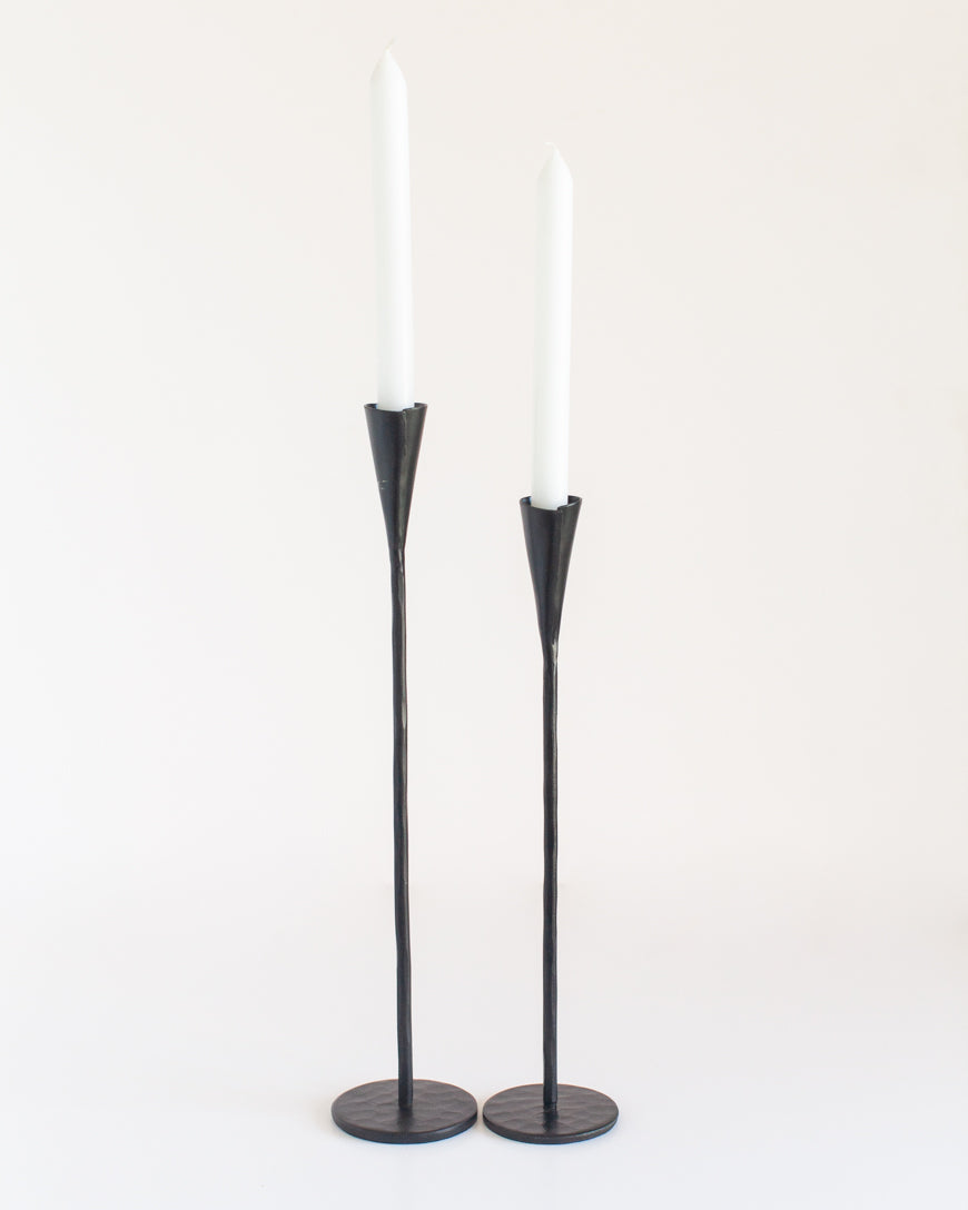 Phoenix Hand-Forged Iron Candle Stands | Set of 2
