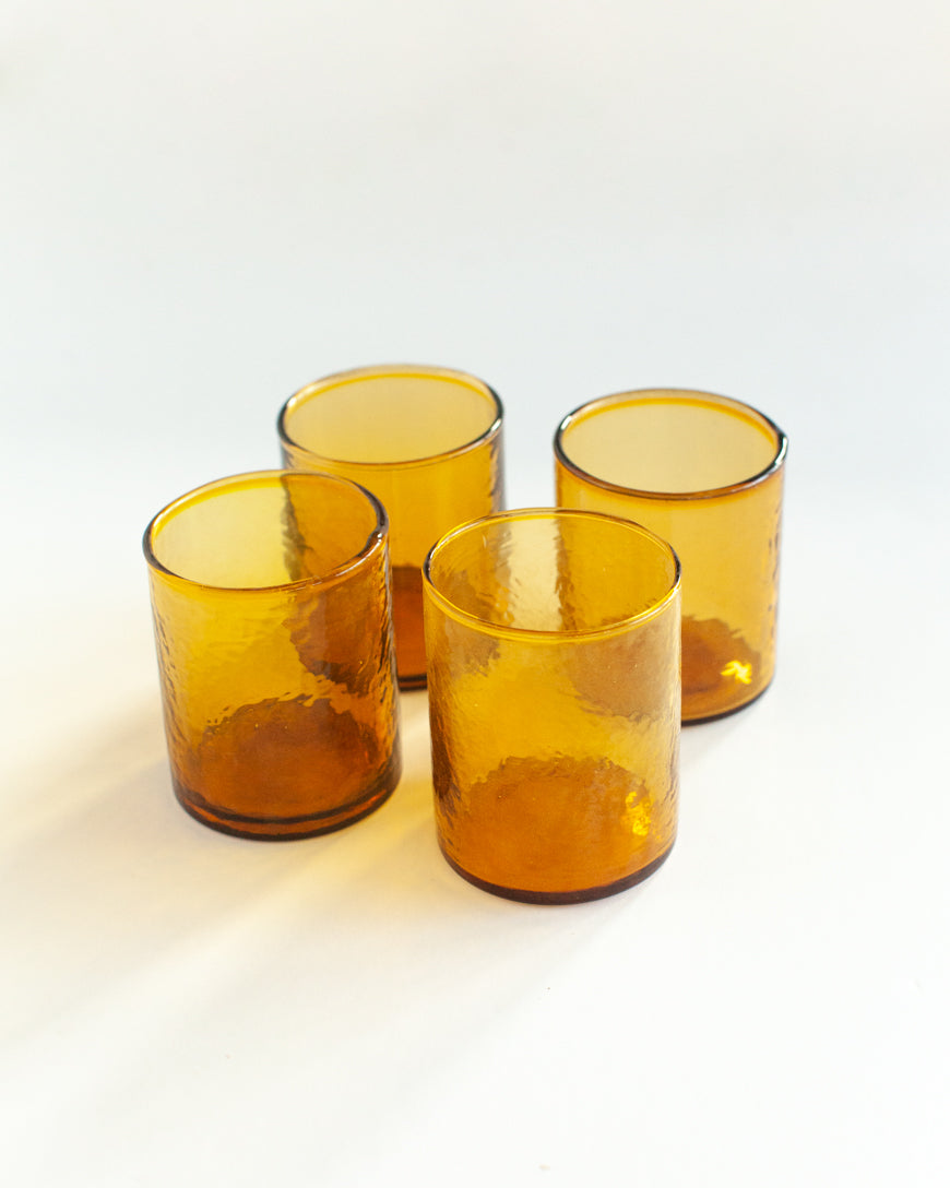 Handblown Hammered Small Carafe Glasses, view 4