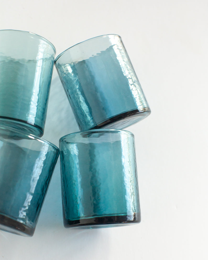 Handblown Hammered Small Carafe Glasses, view 7