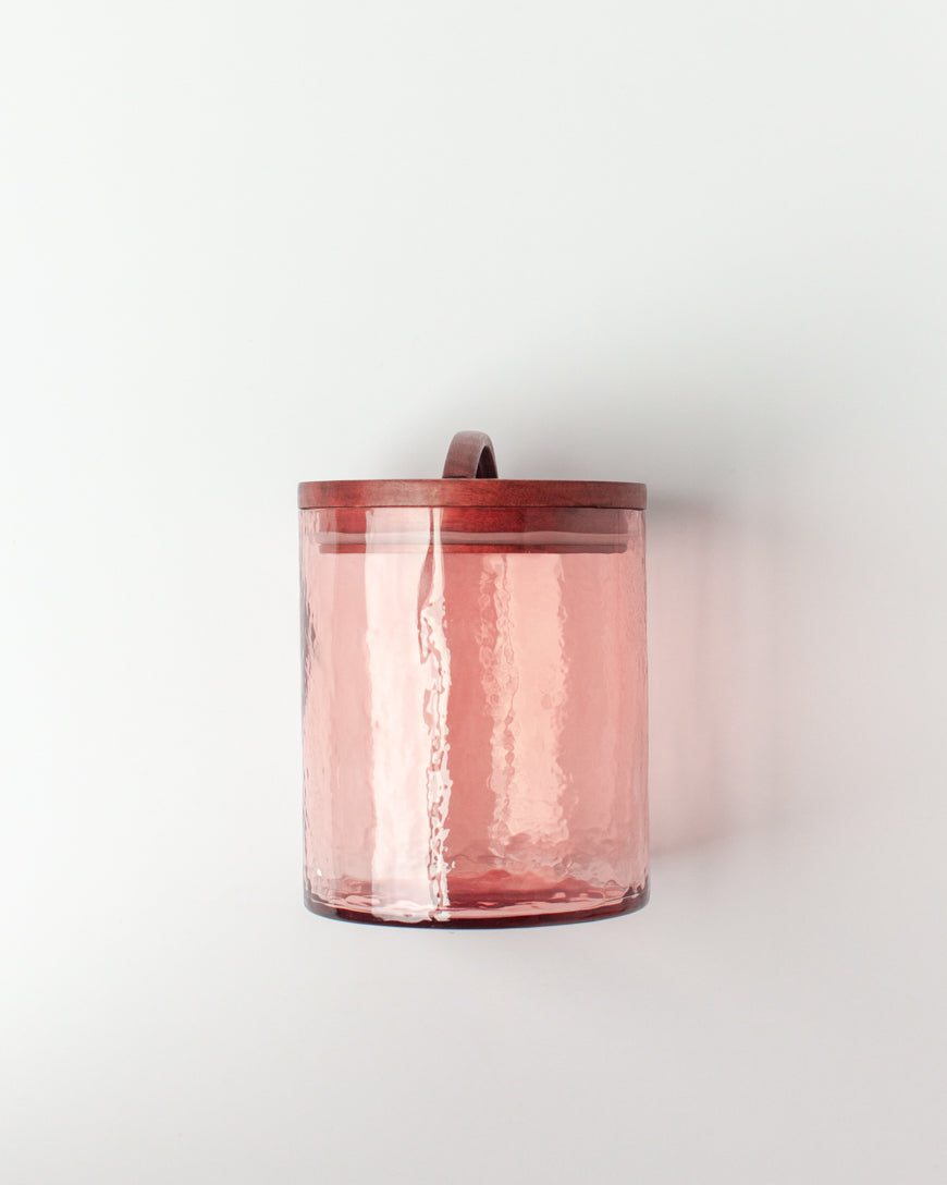 Hammered Glass Canisters with Wood Lid, view 6
