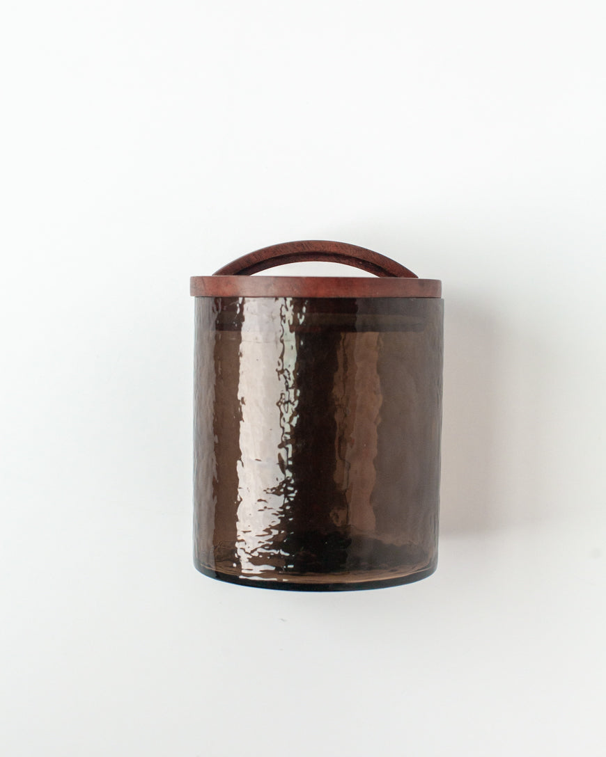Hammered Glass Canisters with Wood Lid, view 12