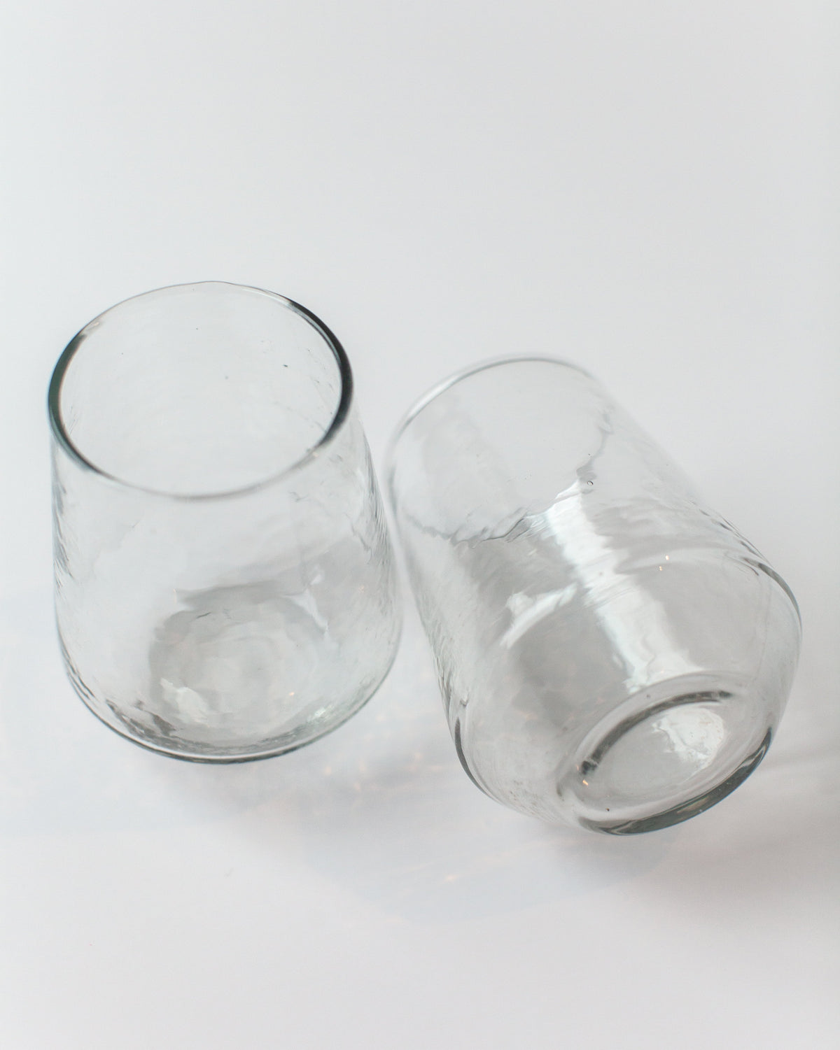 Pair of Hammered Glass Stemless Tumblers, view 3