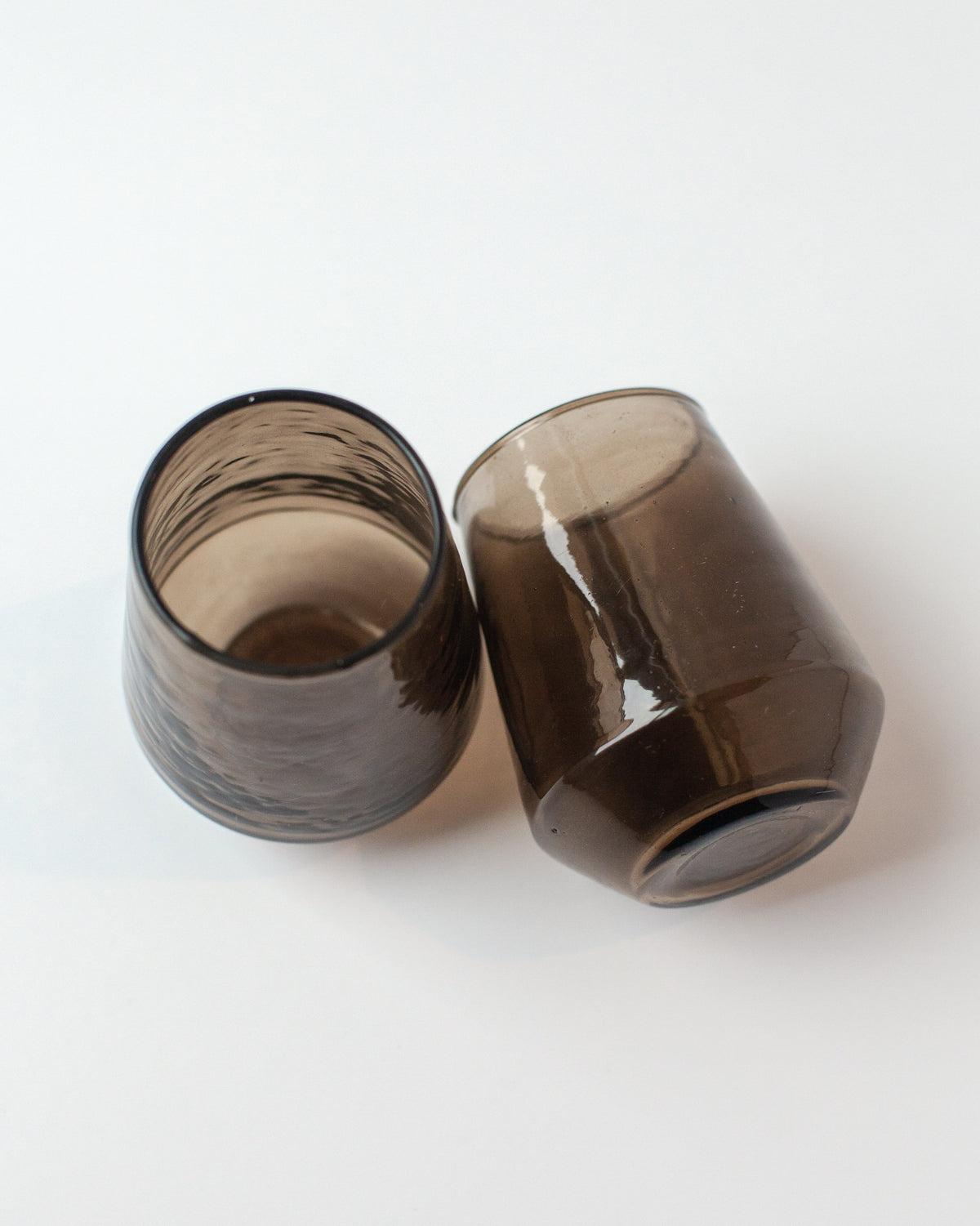 Pair of Hammered Glass Stemless Tumblers, view 5