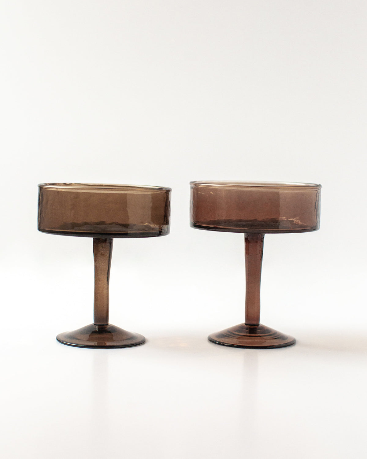Handblown Hammered Coupe Cocktail Glass Pair, view 8