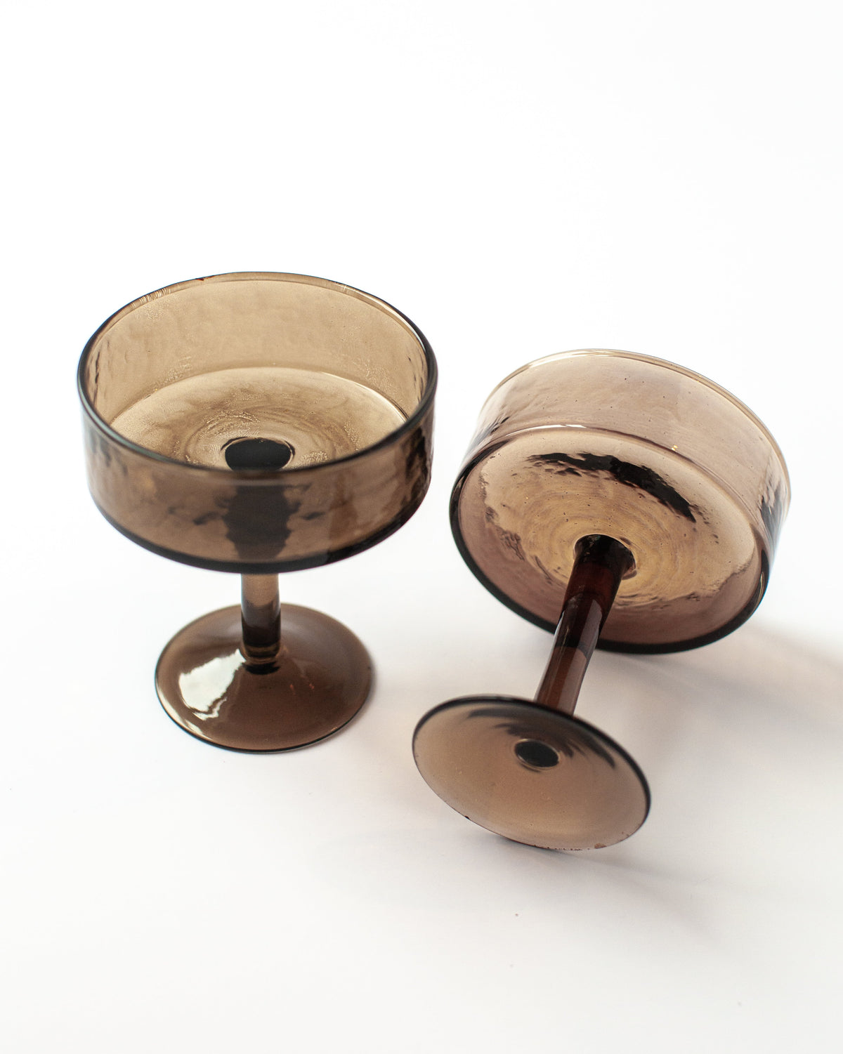 Handblown Hammered Coupe Cocktail Glass Pair, view 7