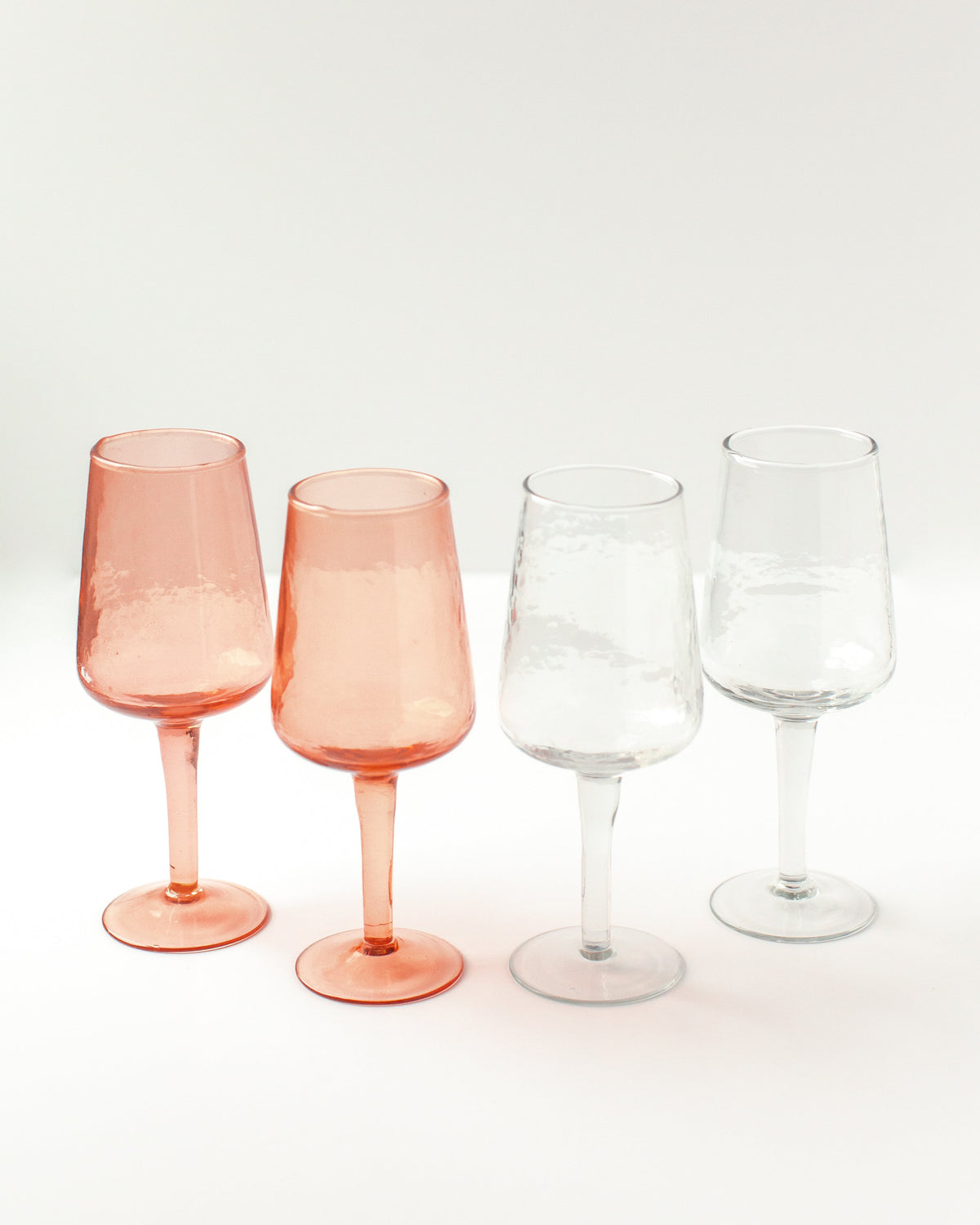 Pair of Handblown Hammered Wine Glasses, view 3