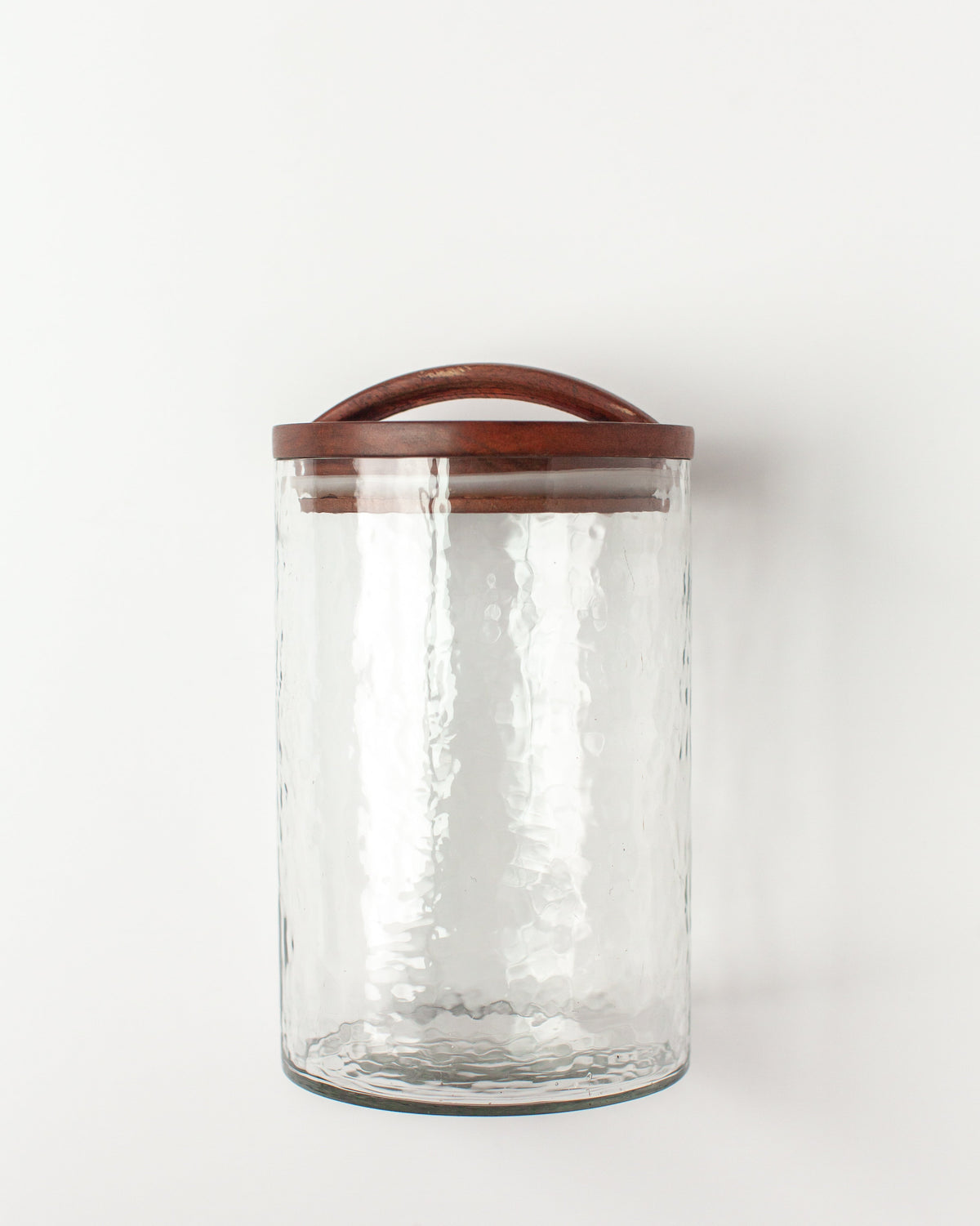 Hammered Glass Canisters with Wood Lid, view 7