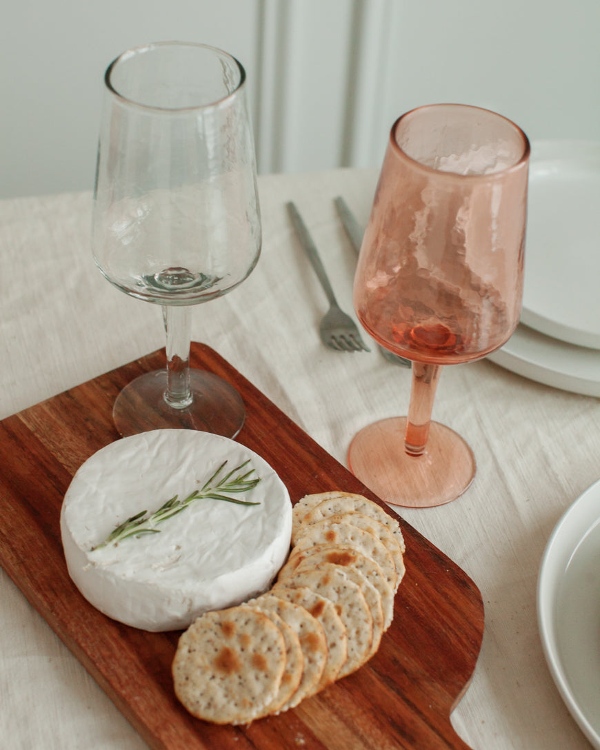Pair of Handblown Hammered Wine Glasses, view 2