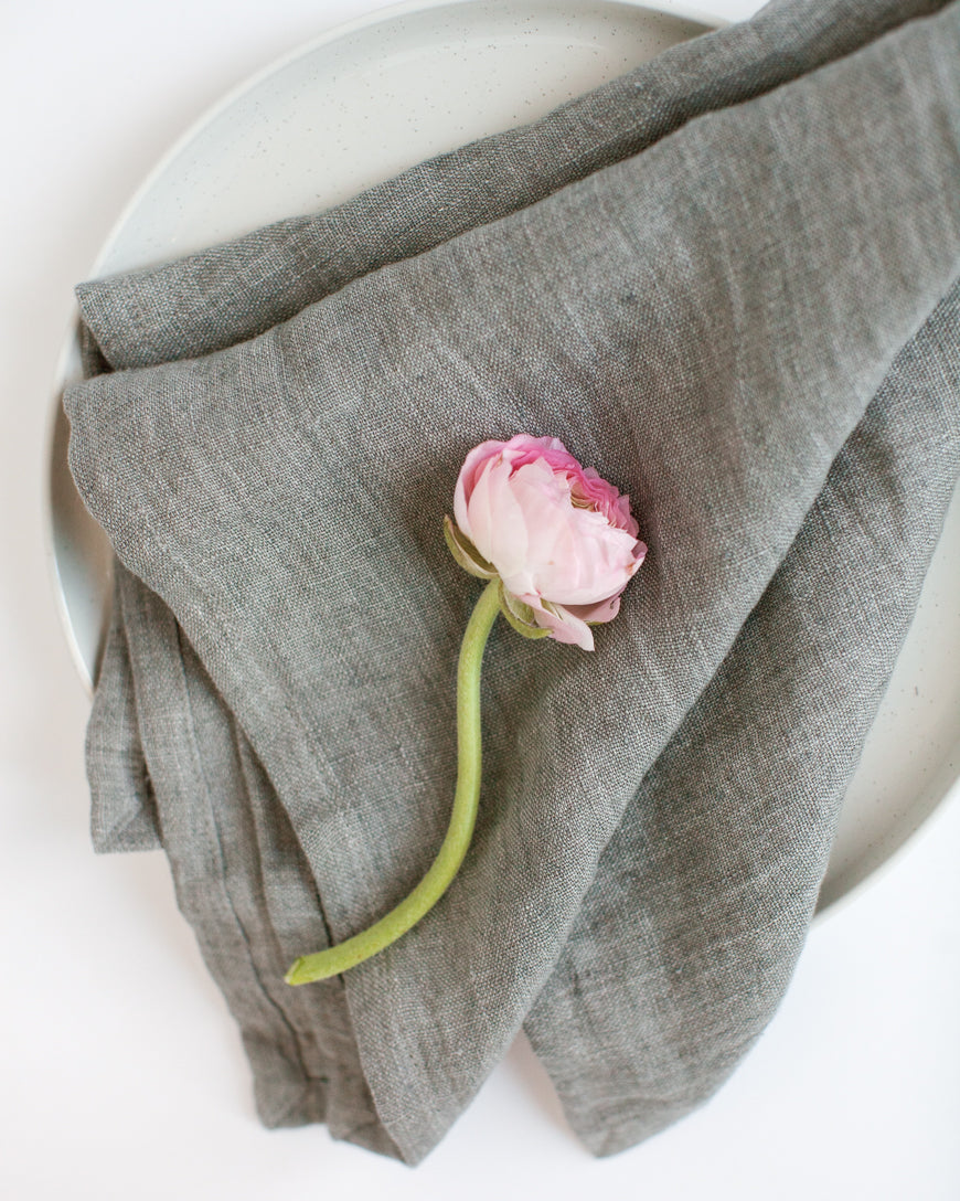 Stone Washed Linen Dinner Napkins, view 5