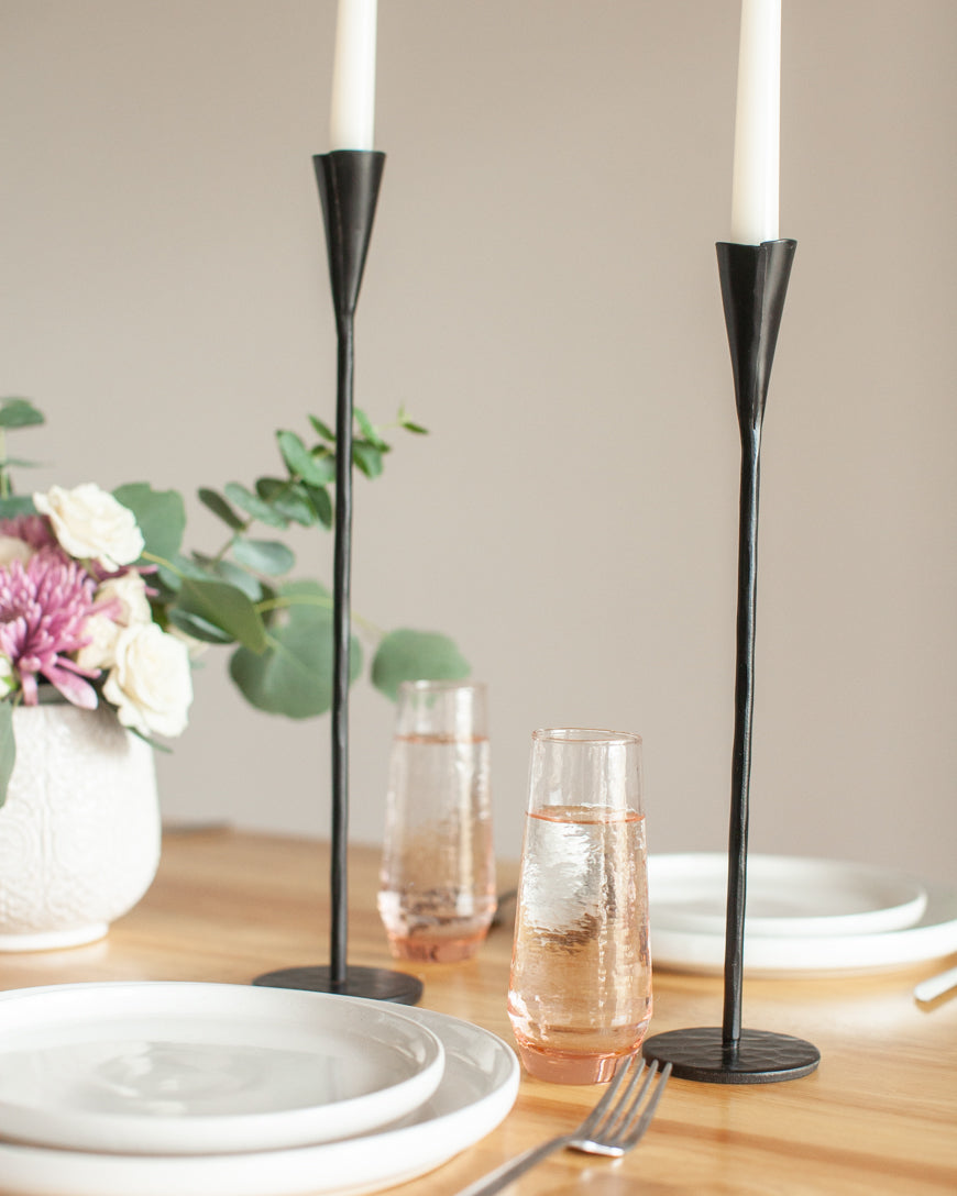 Handblown Hammered Champagne Flutes | Set of 2, view 5
