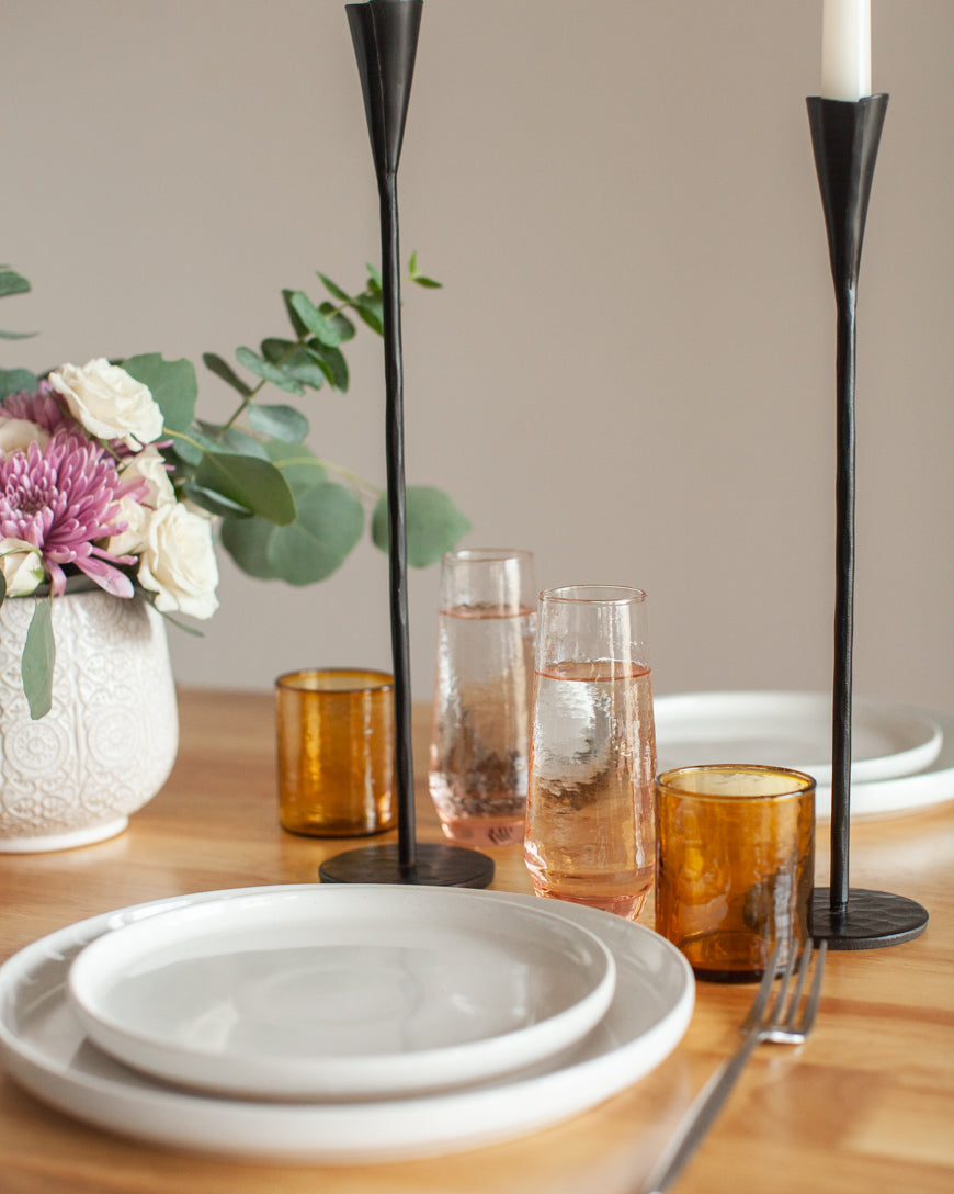 Handblown Hammered Champagne Flutes | Set of 2, view 7