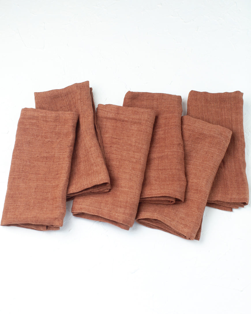 Stone Washed Linen Dinner Napkins, view 8