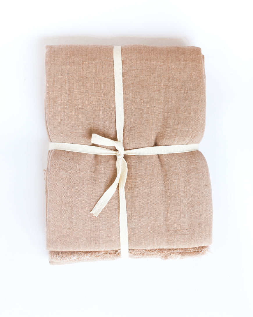 Stone Washed Linen Throw Blanket, view 3