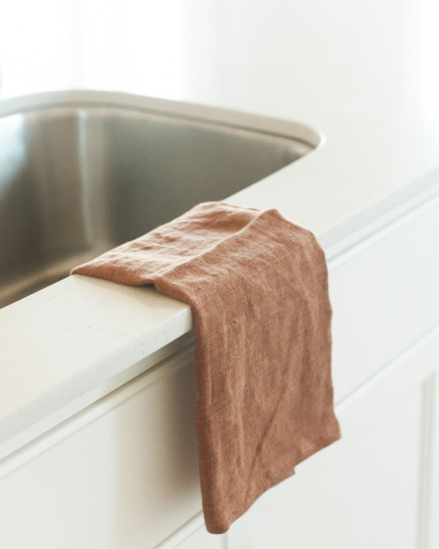 Stone Washed Linen Tea Towel, view 7