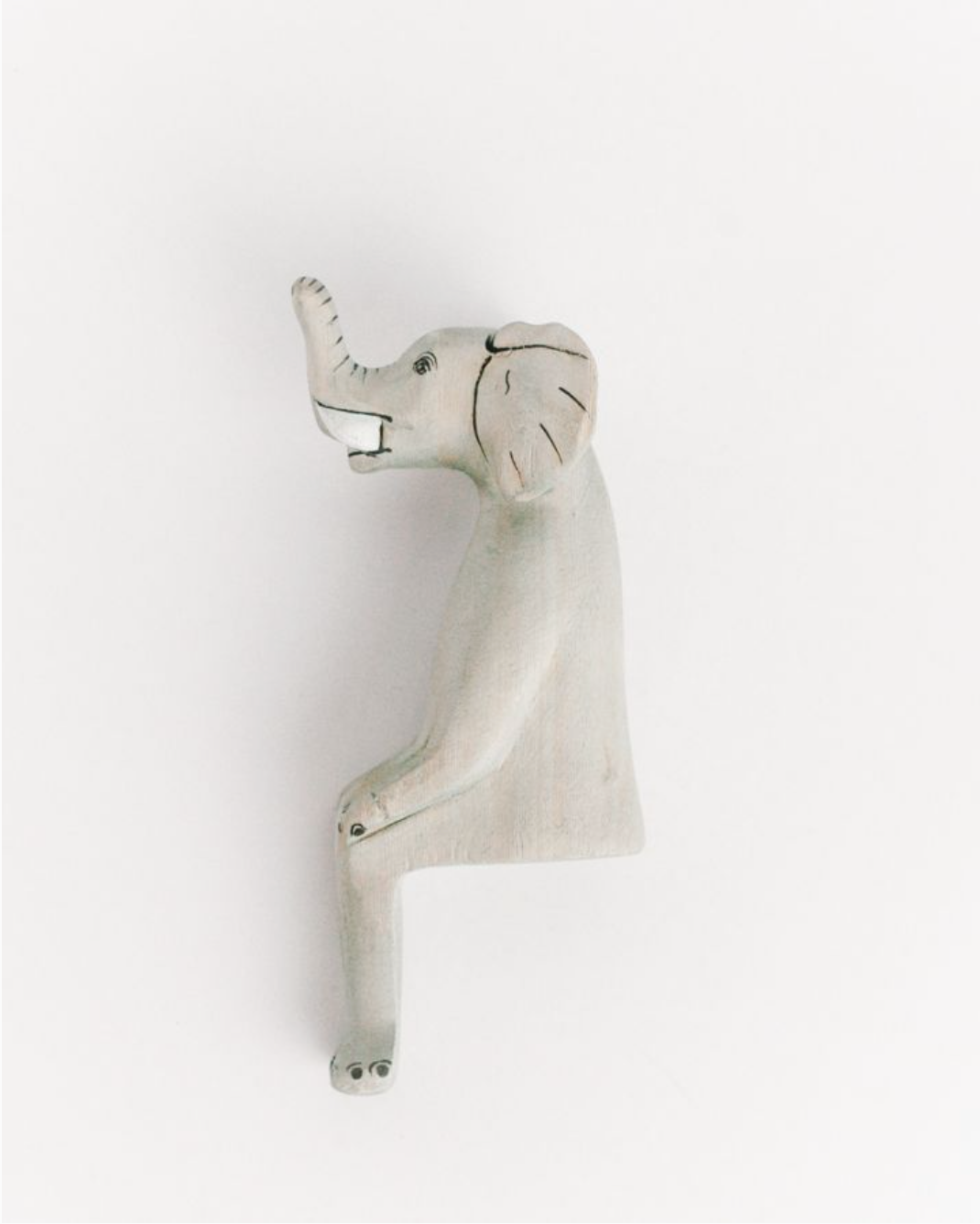 Hand-carved Elephant Shelf Sitter