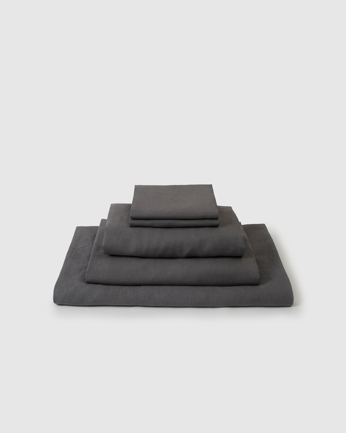 Marcel French flax linen bedding set in Storm