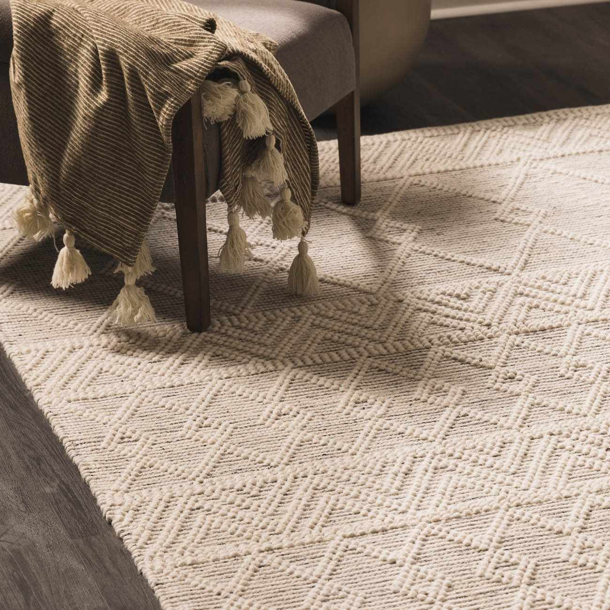 Whittington hand-woven wool blend rug, view 7