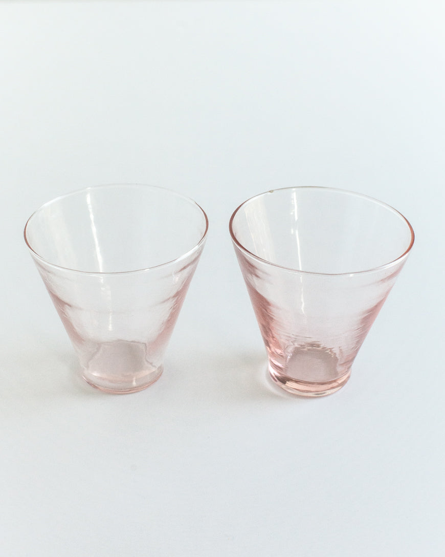 Handblown Hammered Funneled Glasses | Set of 2, view 6