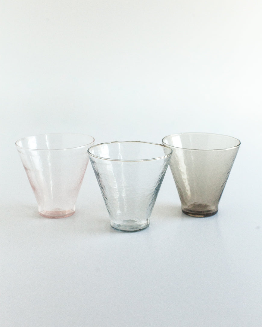 Handblown Hammered Funneled Glasses | Set of 2, view 4