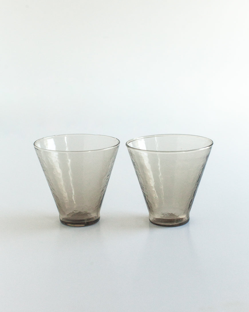Handblown Hammered Funneled Glasses | Set of 2, view 9