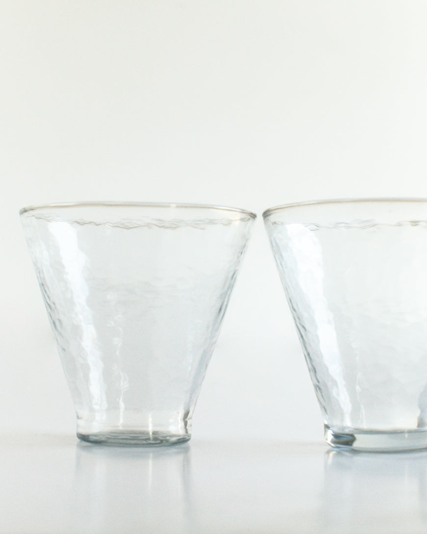 Handblown Hammered Funneled Glasses | Set of 2, view 8