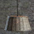 Handwoven willow pendant shade in grey wash, view 2