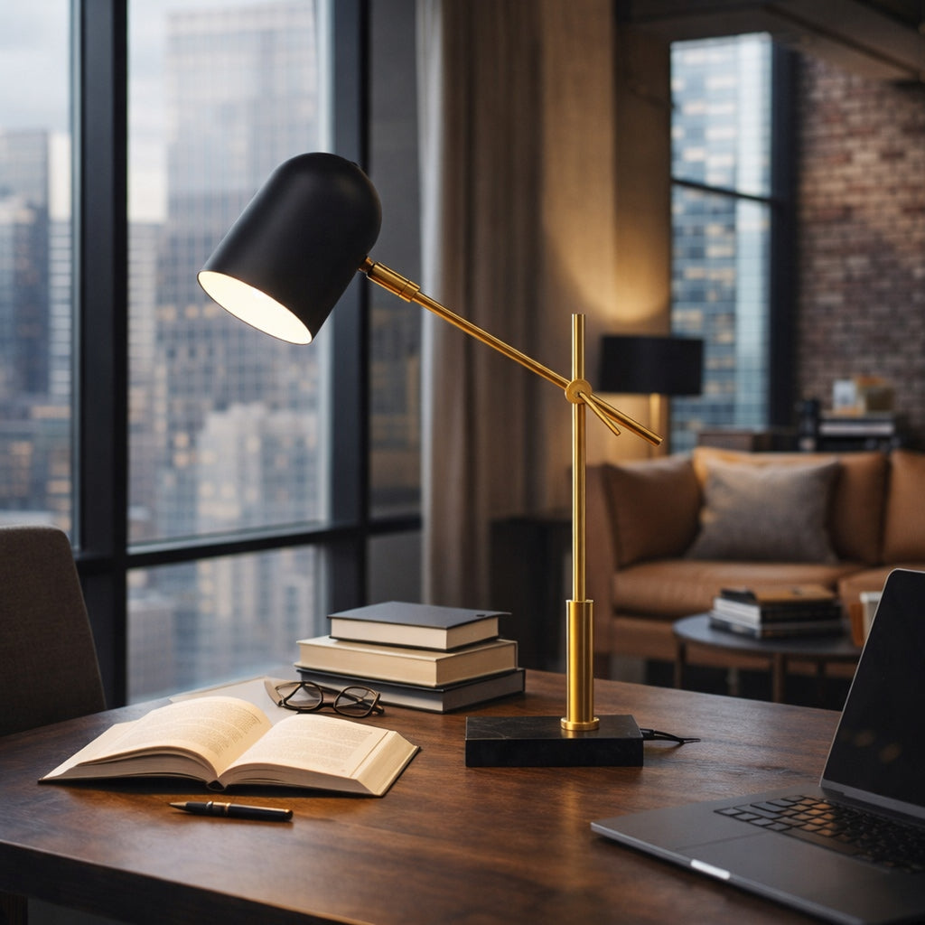 Marble & Ceramic Nightstand Lamp