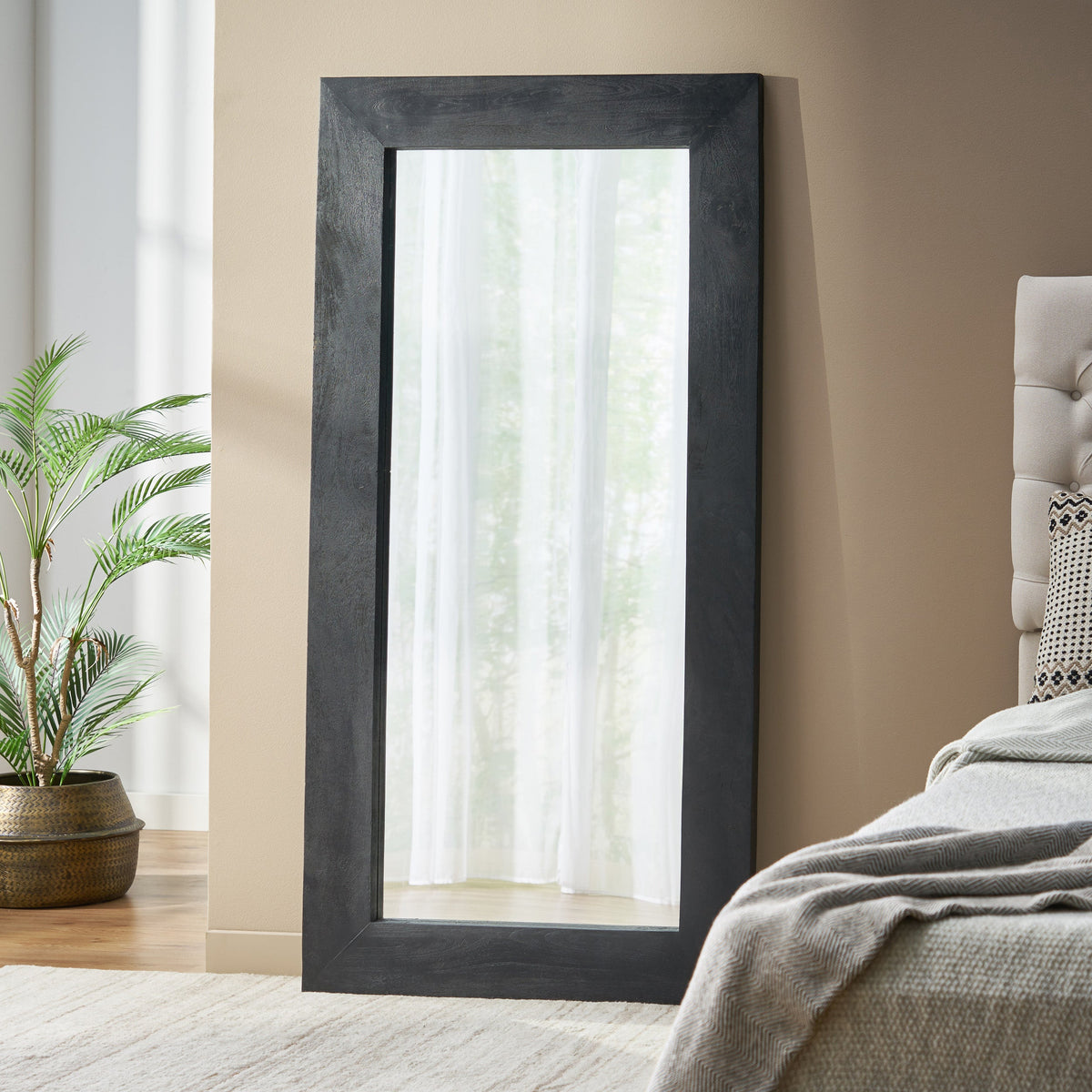 Mango Wood Full-Length Standing Mirror