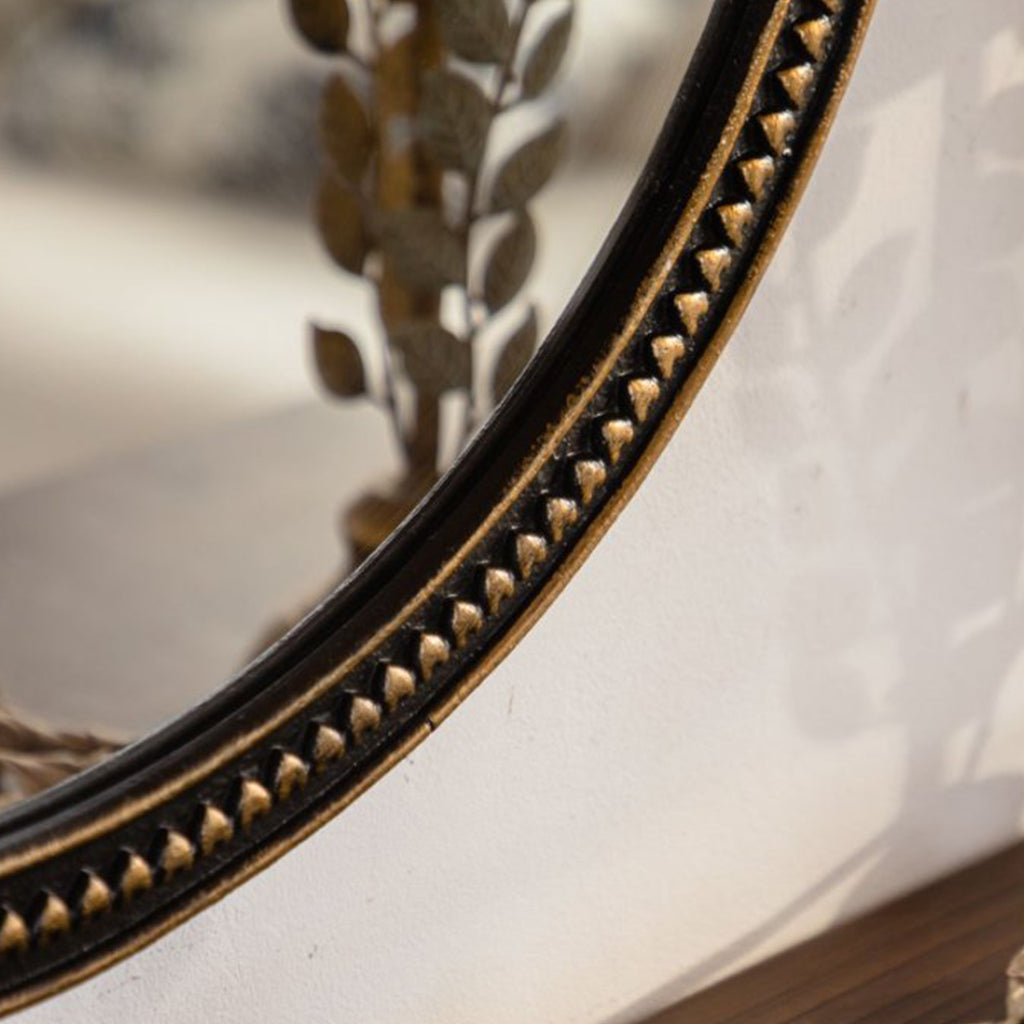 Round Vintage Gold Beaded Wall Mirror detail
