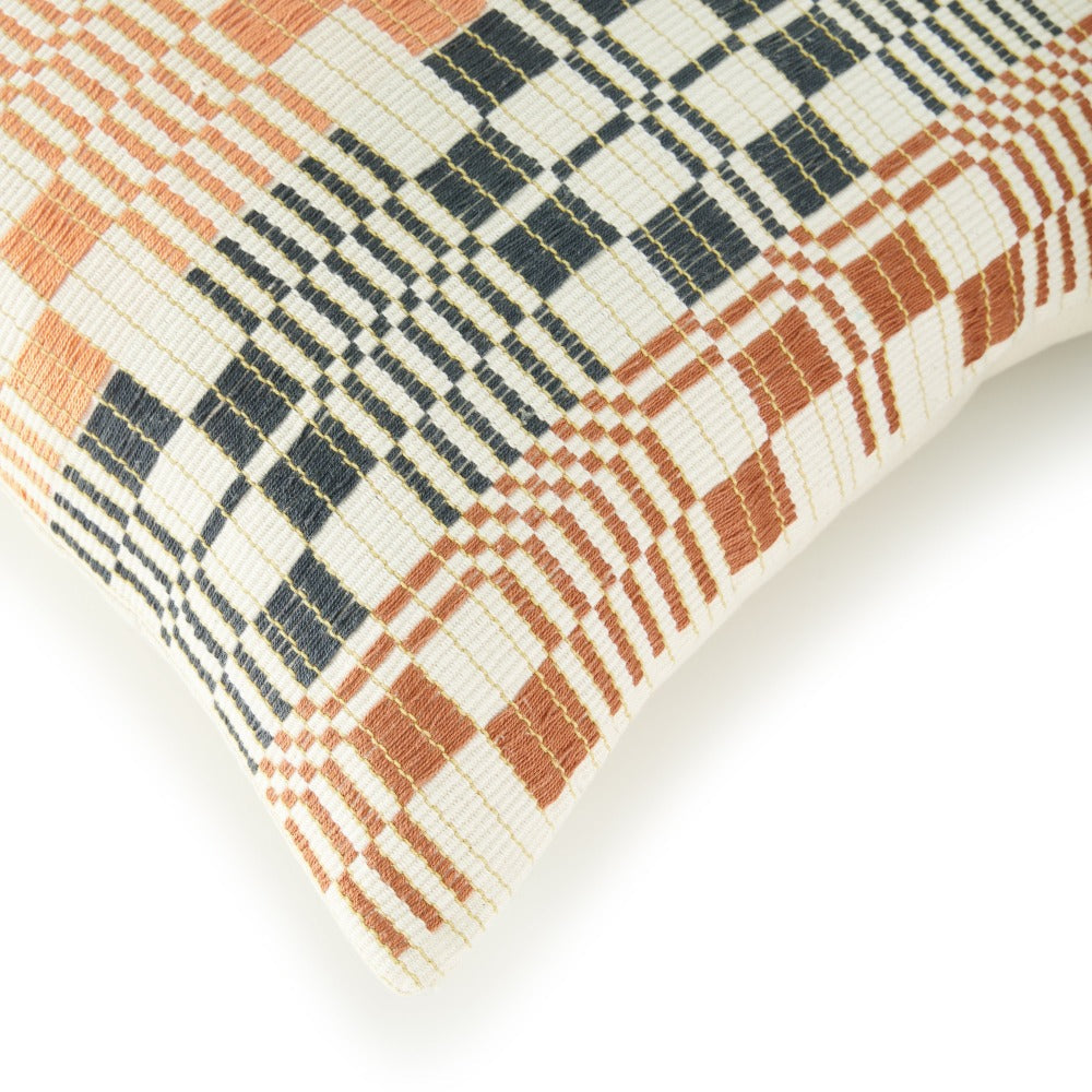 Lanjon handwoven pillow cover styled on a sofa