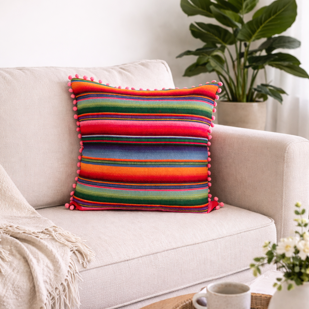 Hacienda striped handwoven pillow cover from Guatemala