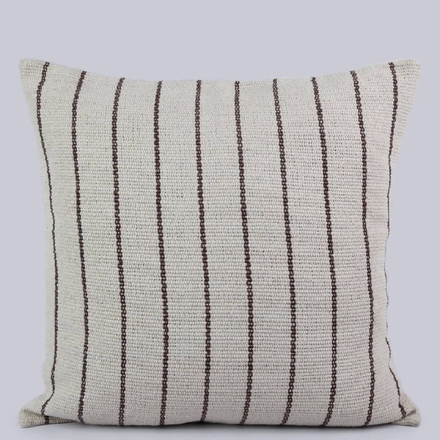 Heavy cotton striped pillow cover, backstrap woven in Nepal