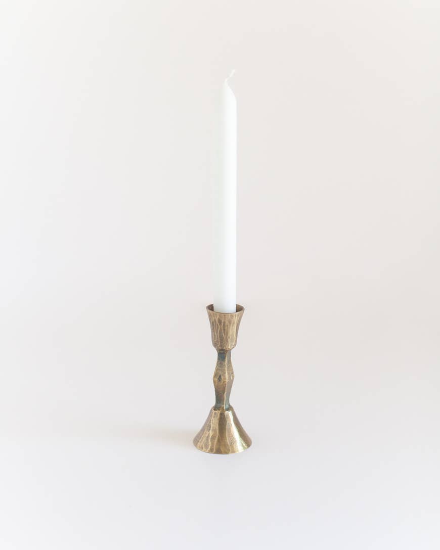Low Diamond Hand-Forged Iron Candle Stand