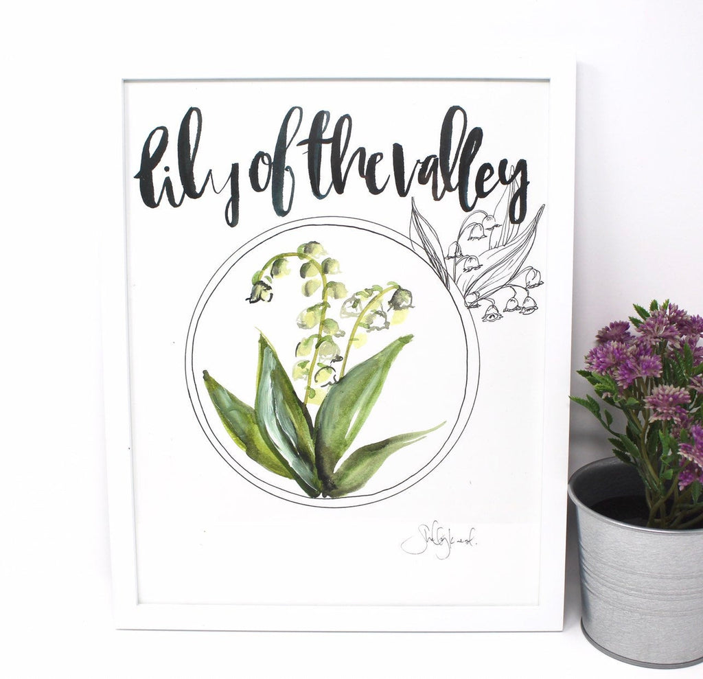 Lily of the valley print, detail