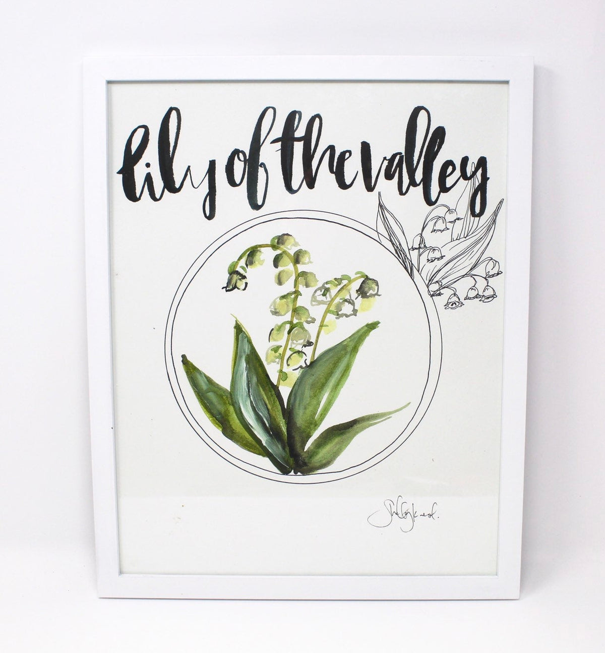 Lily of the valley floral art print, 11x14