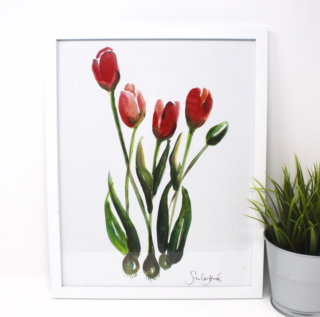Tulips art print, detail