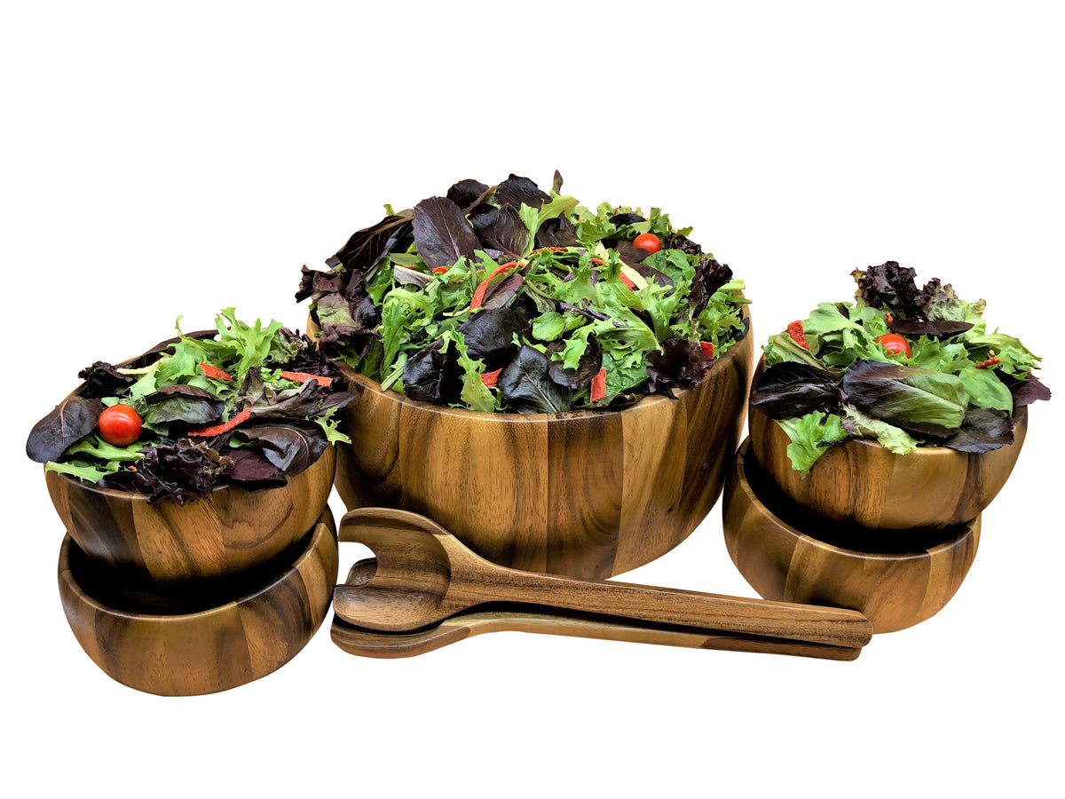 Dragor acacia individual bowls, detail