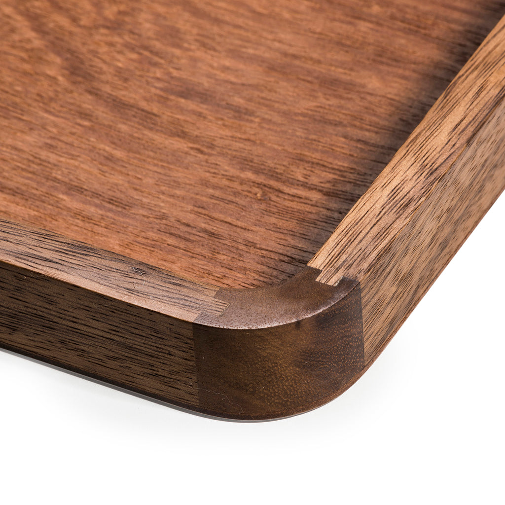 Aalborg rectangle acacia serving tray, grain detail