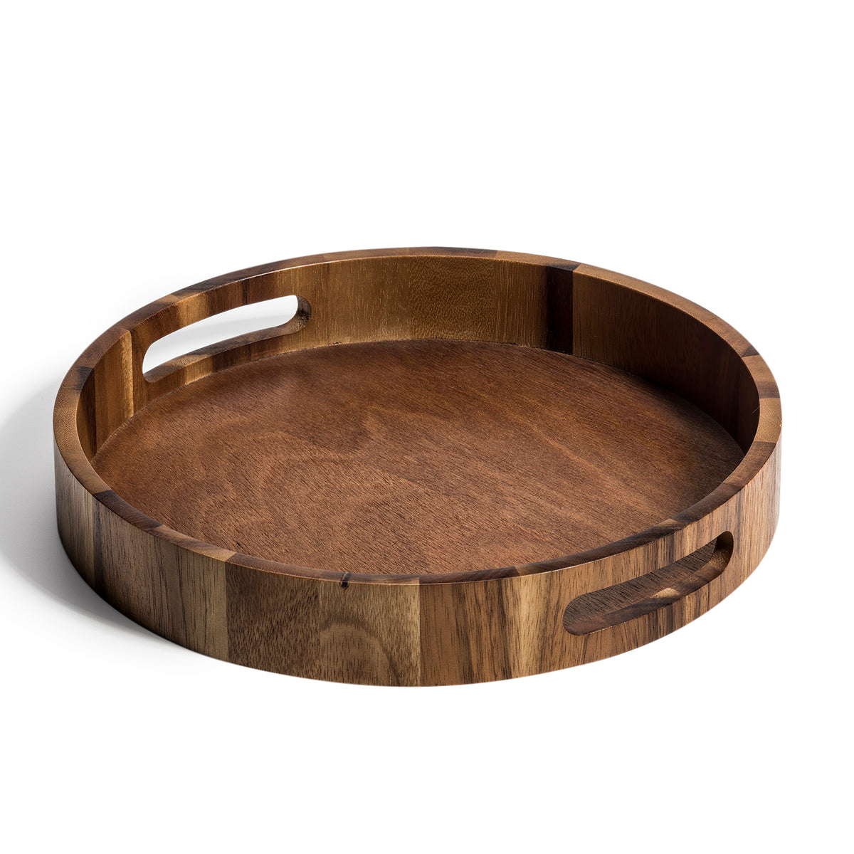 Aalborg 13-inch round acacia wood serving tray