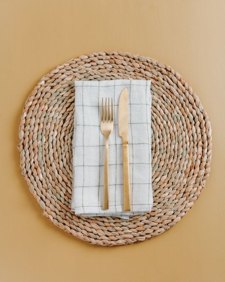 Stone Washed Linen Windowpane Napkins, view 3